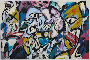 Guido Goedheer - Acryl op stevig papier, California No. I, 1988 - Ingelijst kopen? Bied vanaf 150!