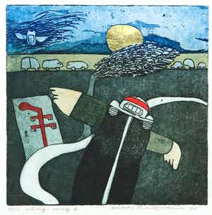 Michel van Overbeeke - Kleurenets met bladgoud, Always away I verkocht voor € 1!