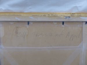 Hugo Claus - vroege gouache hand gesigneerd en verso getiteld: zelfportret met (Karel) Appel kopen? Bied vanaf 1200!