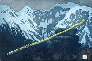 Sjoerd Bakker - kleurenets - 'De staf van de reiziger' - 1994 verkocht voor € 60!