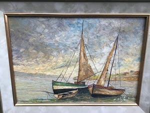 Pierre Stefani - Bootjes aan de kust van Etretat kopen? Bied vanaf 15!