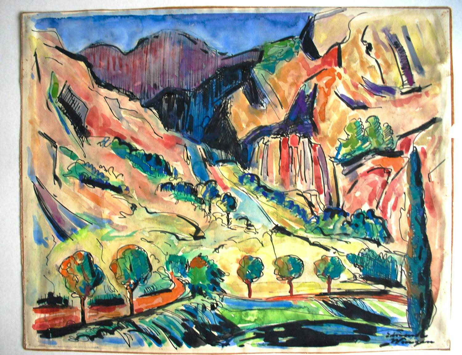 Edmond Wingen - Berglandschap rond 1955 kopen? Bied vanaf 80!