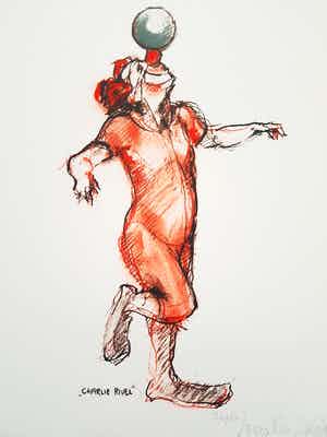 Kees Verkade - kleurenlitho in rood,wit en zwart handgesigneerd en genummerd 246 oplage 350 verkocht voor € 80!