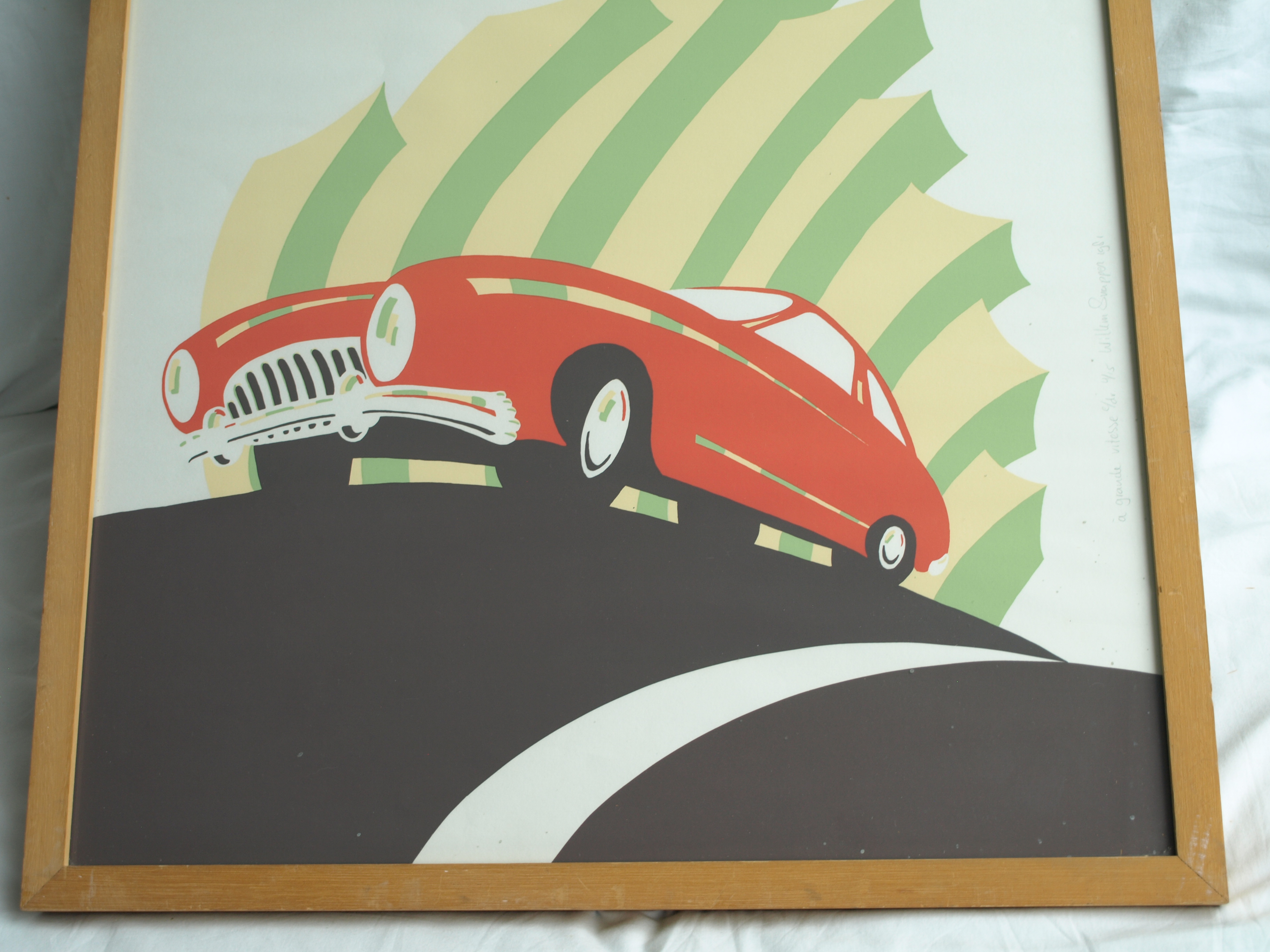 Willem Snapper - Zeefdruk , À grande vitesse – gesigneerd & ingelijst - 1981  kopen? Bied vanaf 1!