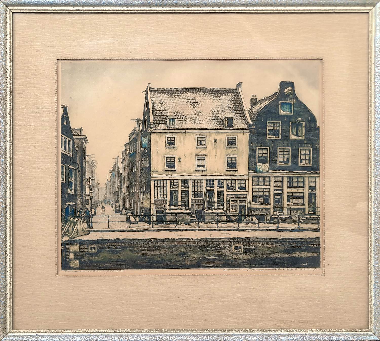 Buy Cornelis Brandenburg - Zwanenburgwal - gekleurd - ingelijst - 25043? Bid from 85!