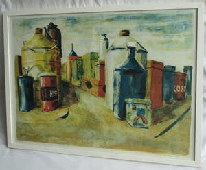 Jeroen Hermkens - Ingelijste litho , “Blikken stad” – 1992 kopen? Bied vanaf 1!