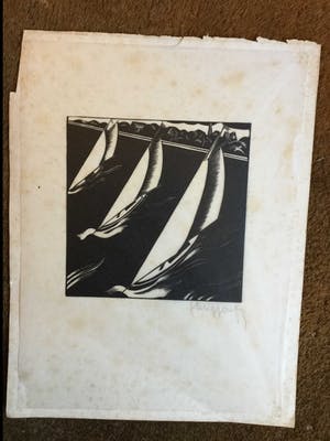 Niet of onleesbaar gesigneerd - C4203 - zeilschepen op koers kopen? Bied vanaf 10!