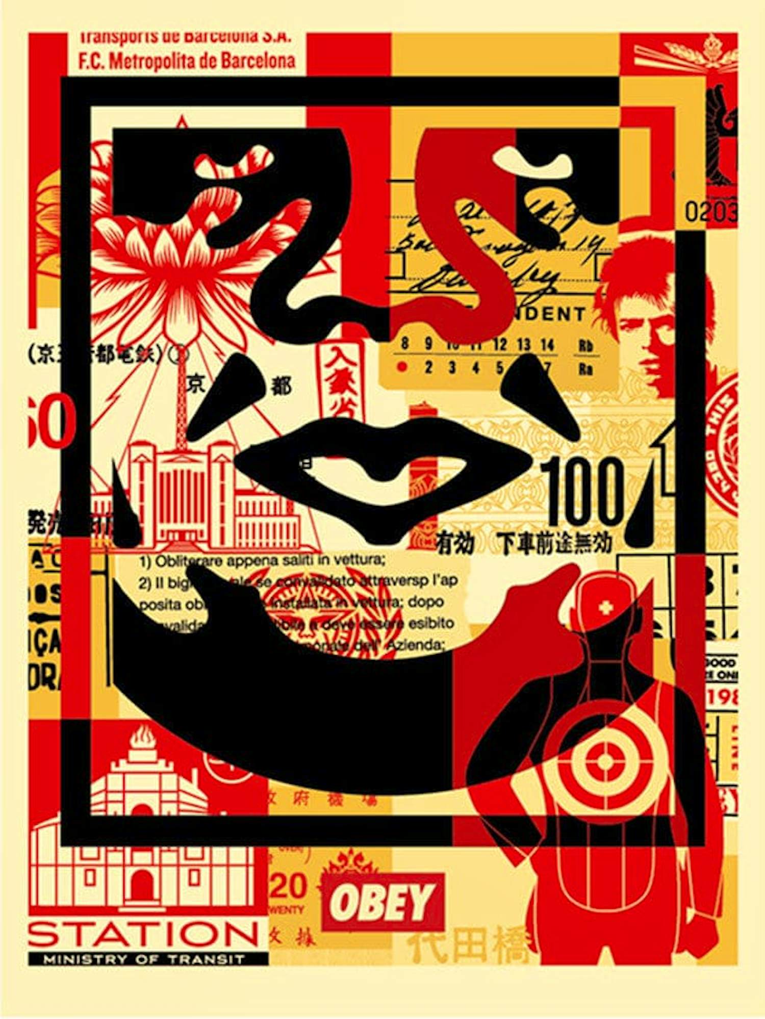Shepard Fairey - 3-FACE COLLAGE Signed Lithograph Part 3 kopen? Bied vanaf 10!