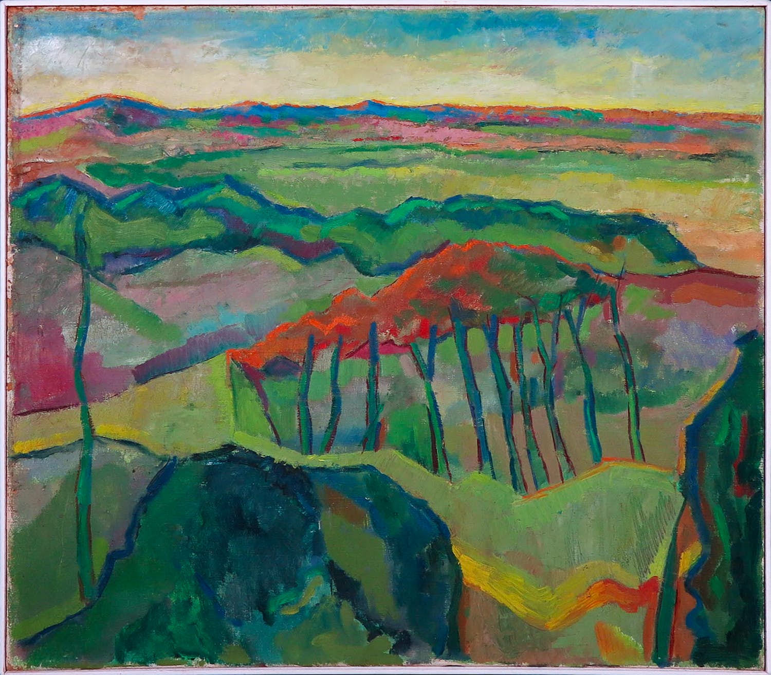 Aart Roos - Olieverf op doek, Zonder titel - Ingelijst verkocht voor € 200!