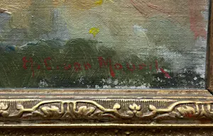 Hendrik Cornelis van de Mourik - Landschap met tentjes kopen? Bied vanaf 150!