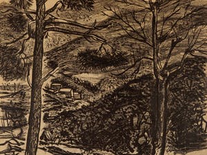 Thijs Overmans - Bergen - 1958 - inkt op papier - BKR Den Haag kopen? Bied vanaf 20!