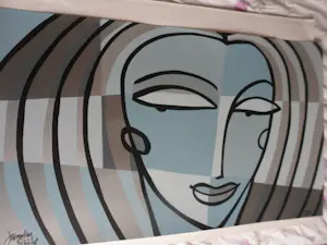 Jacqueline Schäfer - Kleurenzeefdruk HET GELUK IN ZILVER---zeer groot!! kopen? Bied vanaf 70!