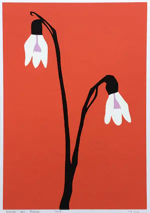 Wouter van Riessen - zeefdruk ‘Sneeuwklokjes’ - 2007 kopen? Bied vanaf 50!