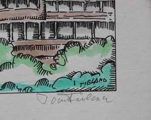Toon Tieland - met de hand ingekleurde litho - stadhuis Amersfoort - 1988 kopen? Bied vanaf 50!