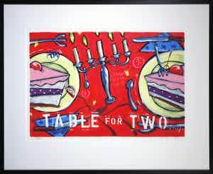 Selwyn Senatori - Zeefdruk, Table for two - Ingelijst (Groot) verkocht voor € 120!