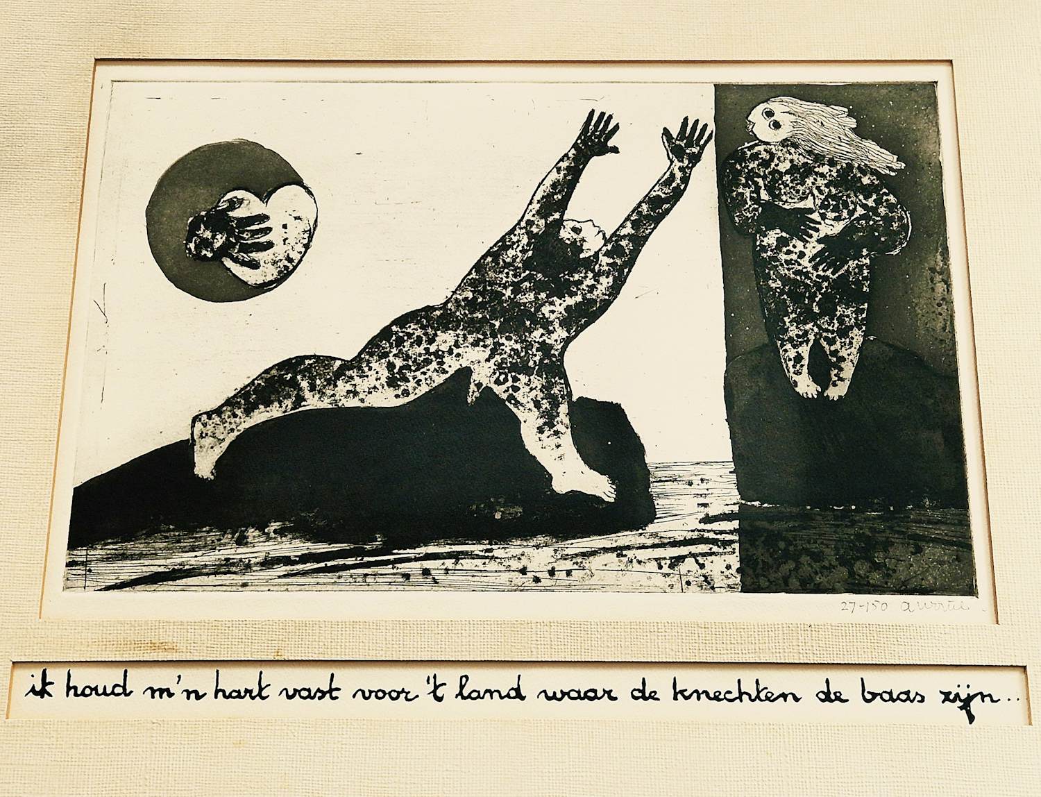 Ans Wortel - monochrome “Ik houd m’n hart vast” ets - oplage 150 - potloodgesigneerd kaufen? Bieten Sie von 43!
