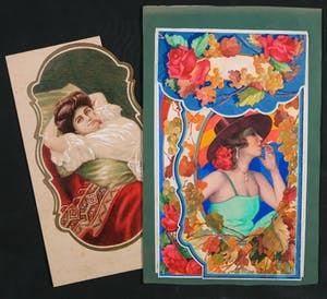 Niet of onleesbaar gesigneerd - Gouache en aquarel, Lot van twee ontwerptekeningen kopen? Bied vanaf 1!