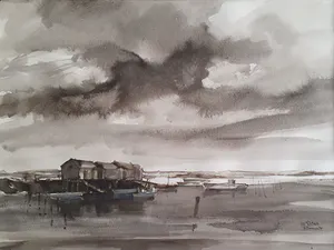 Hen Euverman - Ile d'Oléron | aquarel - Ingelijst kopen? Bied vanaf 95!