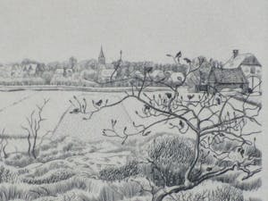 Engelien Reitsma-Valenca - Gezicht op Elspeet - Ets/Gravure kopen? Bied vanaf 45!