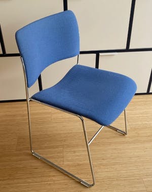 David Lincoln Rowland - Zes 40/4 stoelen met hemelblauwe stoffen bekleding - Howe kopen? Bied vanaf 200!