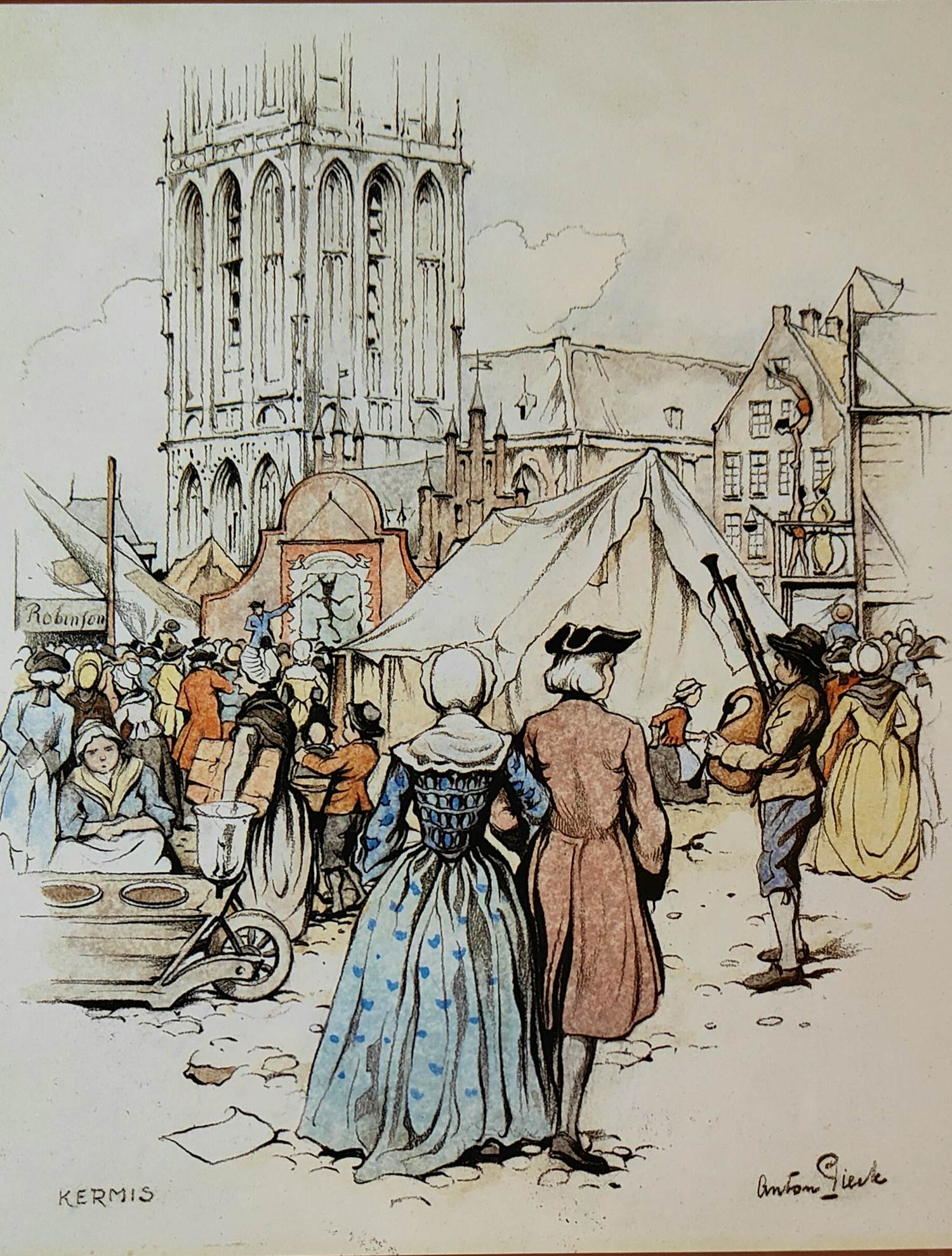 Anton Pieck - 36 tekeningen en een ophang lijst kopen? Bied vanaf 25!