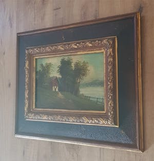 Niet of onleesbaar gesigneerd - landschap met huis, kopen? Bied vanaf 1!