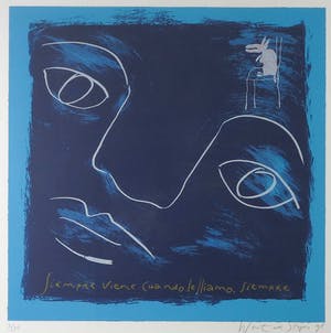 Wouter Stips - Zeefdruk, Siempre viene cuando le lliamo, siempre - Ingelijst kopen? Bied vanaf 40!