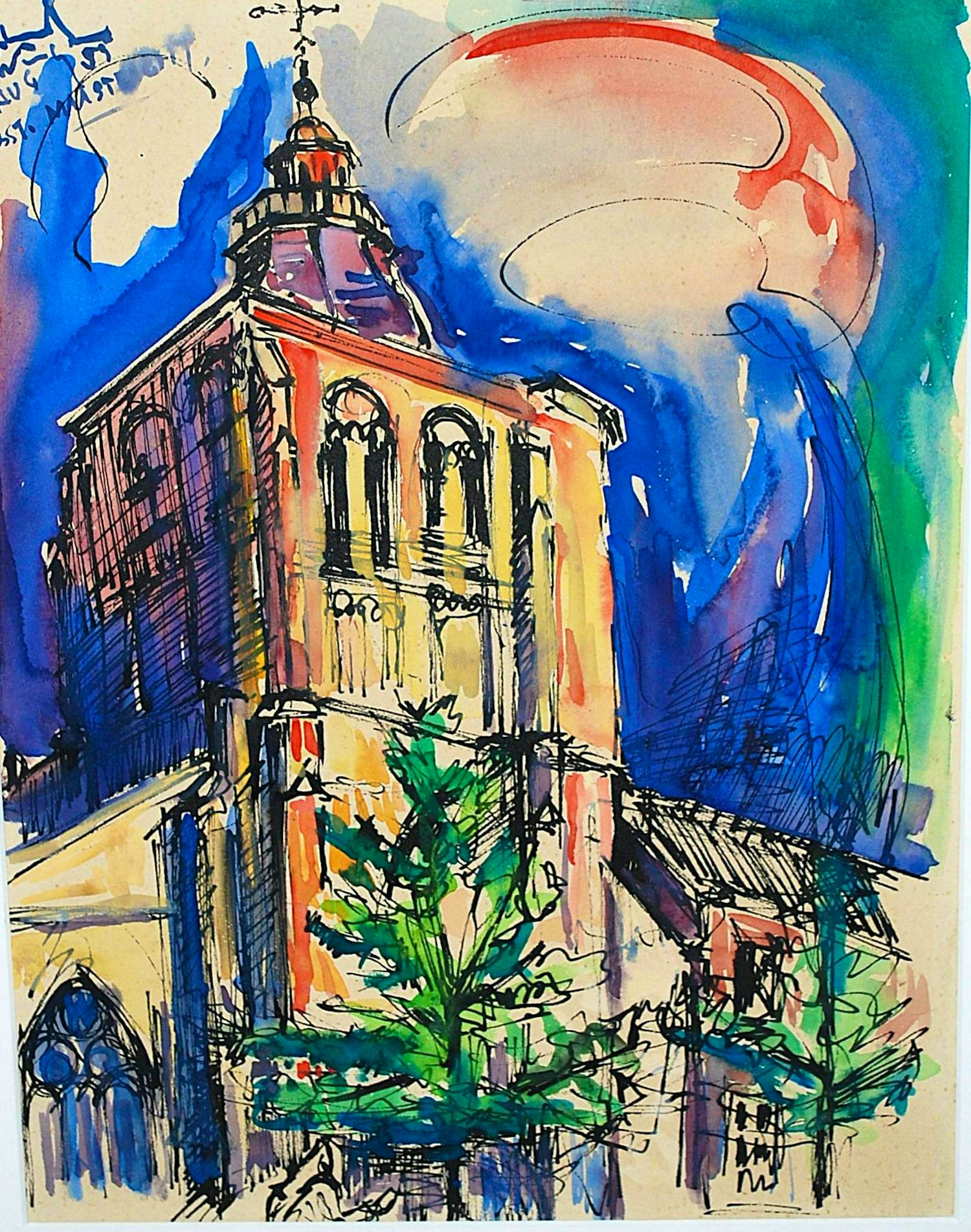 Edmond Wingen - de Matthiaskerk in Maastricht Limburg 1955 kopen? Bied vanaf 195!