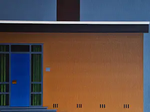 Frank Lenferink - prachtig olieverf doek schilderij "bungalow bij invallende nacht" groot & ZGAN kopen? Bied vanaf 350!