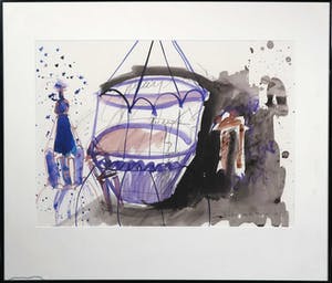 Andre Martens - Gemengde techniek op papier, Zonder titel - Ingelijst kopen? Bied vanaf 35!