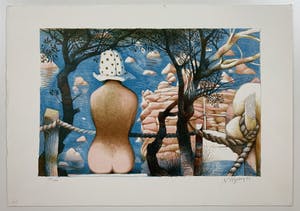 Nicolaas Wijnberg - kleurenlitho - 'Naakt op de kade' - 1982 kopen? Bied vanaf 99!