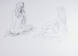 Jan Sluijters (jr.) - Krijttekening, Zittend naakt kopen? Bied vanaf 1!