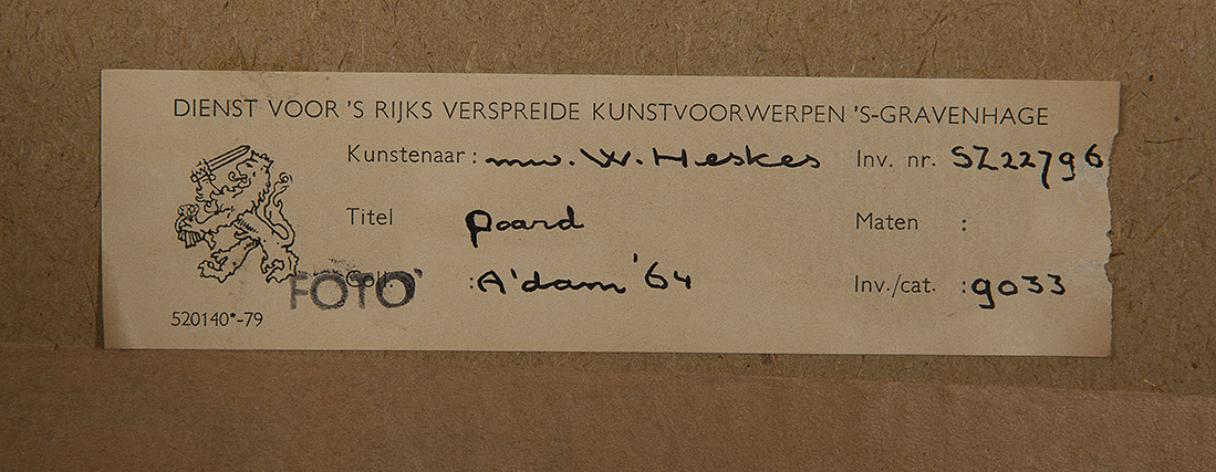 Kaak Heskes - Paard - Houtskool op papier - gesign. r.o. - BKR Amsterdam - 1962 kopen? Bied vanaf 10!
