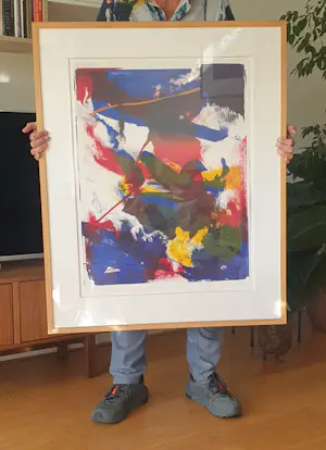 Paul Jenkins - VERLAAGD IN PRIJS - litho 29/40 - Gesigneerd -1992 - Ingelijst 108 x 87 cm kopen? Bied vanaf 250!