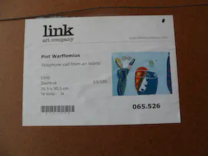 Piet Warffemius - zeefdruk: Telephone call from an island - 1990 kopen? Bied vanaf 40!