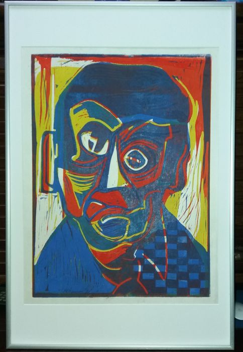 Piet Wiegman (II) - Piet Wiegman (II) lino druk verkocht voor € 75!