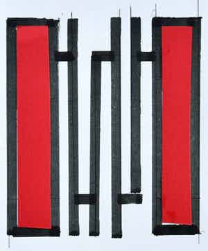 Siep van den Berg - Siep van den Berg # DUBBELZIJDIGE COMPOSITIE met collage # 1990 verkocht voor € 45!