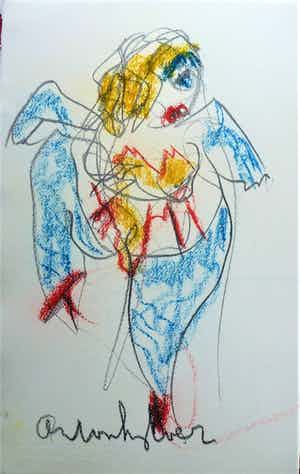 Anton Heyboer - Vrolijke kleurige danseres verkocht voor € 175!