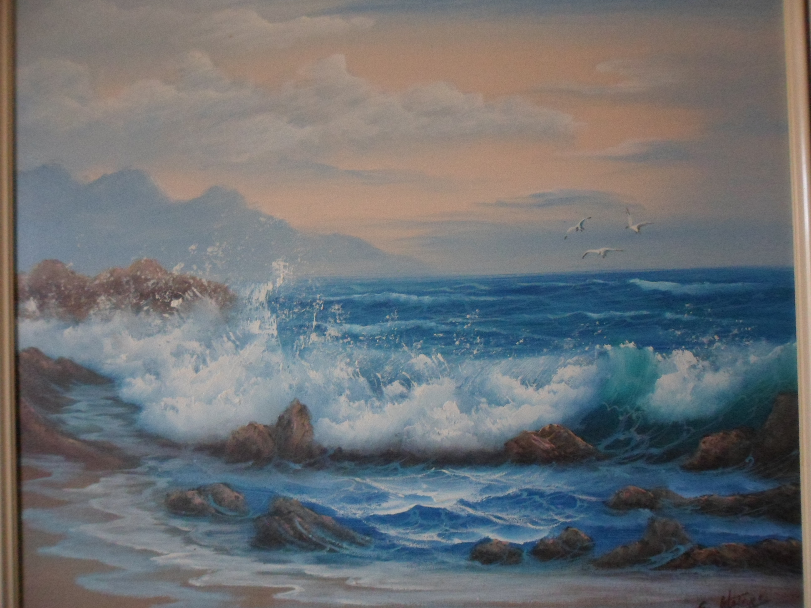 Niet of onleesbaar gesigneerd - Olieverf op doek, zeegezicht kopen? Bied vanaf 1!