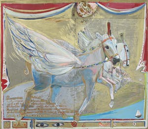 Salome Franken - Acryl op board, The Return of the Pegasussen - Ingelijst (Groot) kopen? Bied vanaf 1!