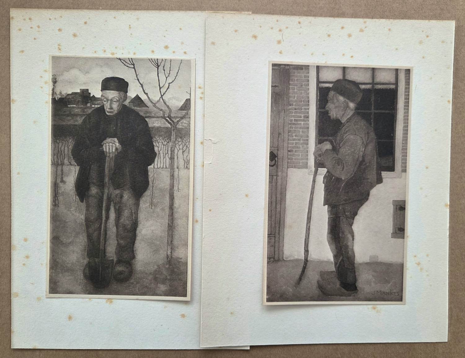 Jan Mankes - Twee heliogravures. Knecht Douwe. kopen? Bied vanaf 20!