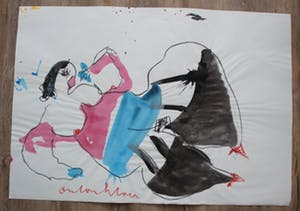 Anton Heyboer - grote aquarel: liggende danseres kopen? Bied vanaf 199!