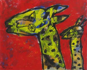 Toyin Loye - Acryl op doek, Nefertiti (Groot) kopen? Bied vanaf 1!