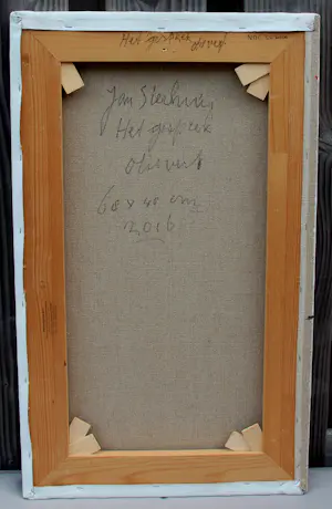 Jan Sierhuis - Olieverf op doek: "het gesprek" - 2016 kopen? Bied vanaf 699!