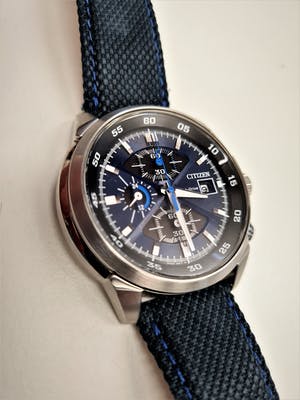 2557 - Stalen Herenmodel  Citizen Eco-Drive B612 Chronograph - kopen? Bied vanaf 60!