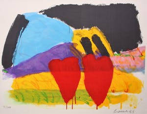 Jan Cremer - Grote zeefdruk van kleurrijk tulpenveld '99 kopen? Bied vanaf 1!