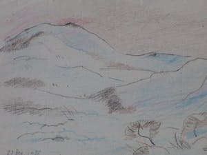 Han Krug - Winterochtend in de duinen - Kleurtekening kopen? Bied vanaf 30!