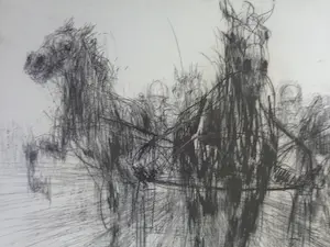 Piet Klaasse - 3 JOCKEYS TE PAARD / ORIGINEEL WERK / 66x101cm / KADER / SIG / 1965 kopen? Bied vanaf 40!