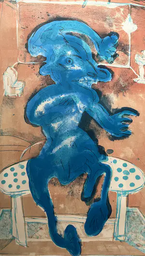 Lucebert - Blauw figuur kopen? Bied vanaf 295!