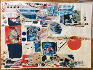 Sam Middleton - Grote Collage en Gouache uit 1984 kopen? Bied vanaf 250!